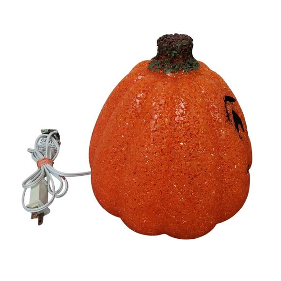 Vintage Seasons Melted Plastic Popcorn Jack O Lantern Light Up Pumpkins Lot Of 3 - Picture 8 of 16